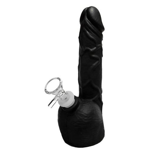 Hilarische Penis / Piemel Siliconen Bong Zwart 20cm