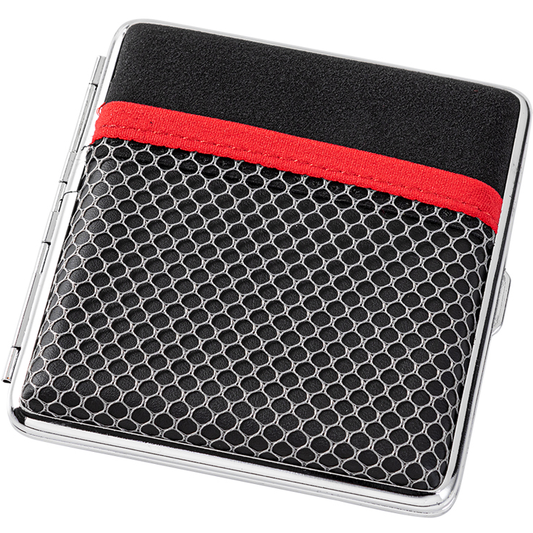 angelo sigaretten cigarette case doosje etui houder metaal metal zijvak pocket zwart black rood red standaard normale 806710