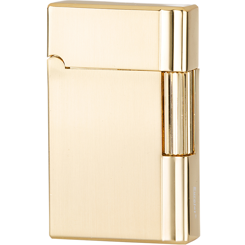 Eurojet Aansteker Lighter Regale Brass Goud Gold Goudkleurig Luxe Design Soft Flame Flint Vuursteen Gift Box
