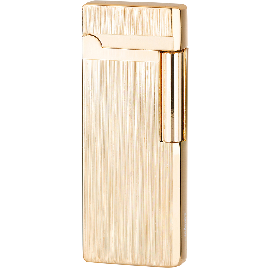 Eurojet Aansteker Lighter Regale Brass Brushed Goud Gold Goudkleurig Mini Luxe Design Soft Flame Flint Vuursteen Gift Box