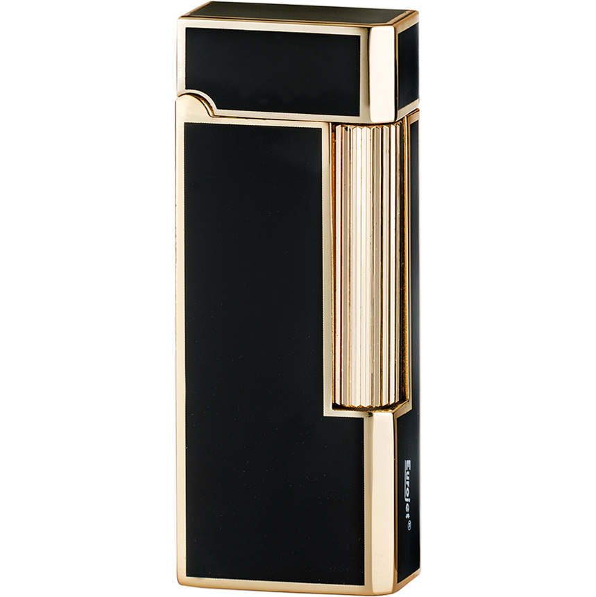 Eurojet Aansteker Lighter Gold Goud Gouden Zwart Black Zilver Silver Mini Luxe Design Soft Flame Flint Vuursteen Gift Box