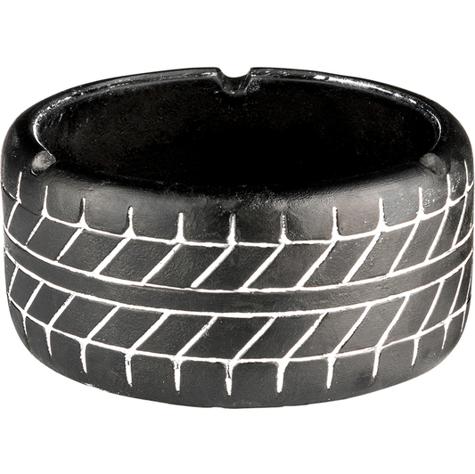 hyphy asbak asbakken ashtray ashtrays big groot zwart wit black white auto car tire shape autoband vorm uniek f1