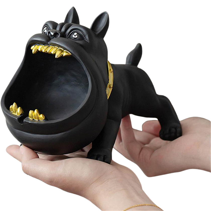 hyphy grote groot big asbak ashtray frenchie bully bulldog french franse zwart met goud grappige black gold cadeau gift