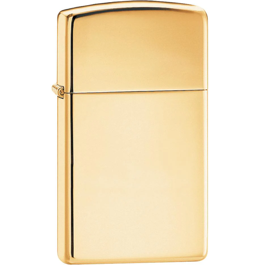 Zippo Brass Goud Gouden Gold High Polished Polish Hoogglans Slim Small Kleine Case Windproof Classic Lighter Aansteker