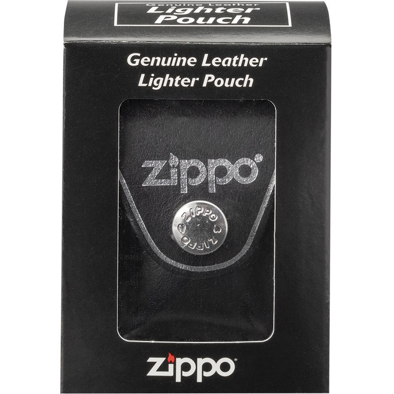 zippo orignineel pouch pouches hoesje etui tasje hoes genuine leather leder lederen echt black zwart met with loop lus box