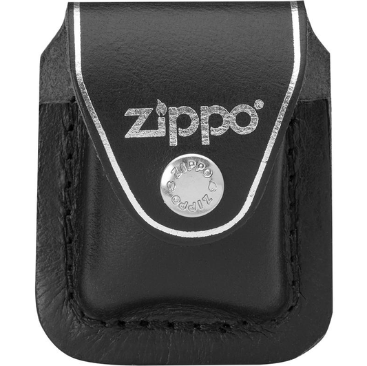 zippo orignineel pouch pouches hoesje etui tasje hoes genuine leather leder lederen echt zwart black met with clip box