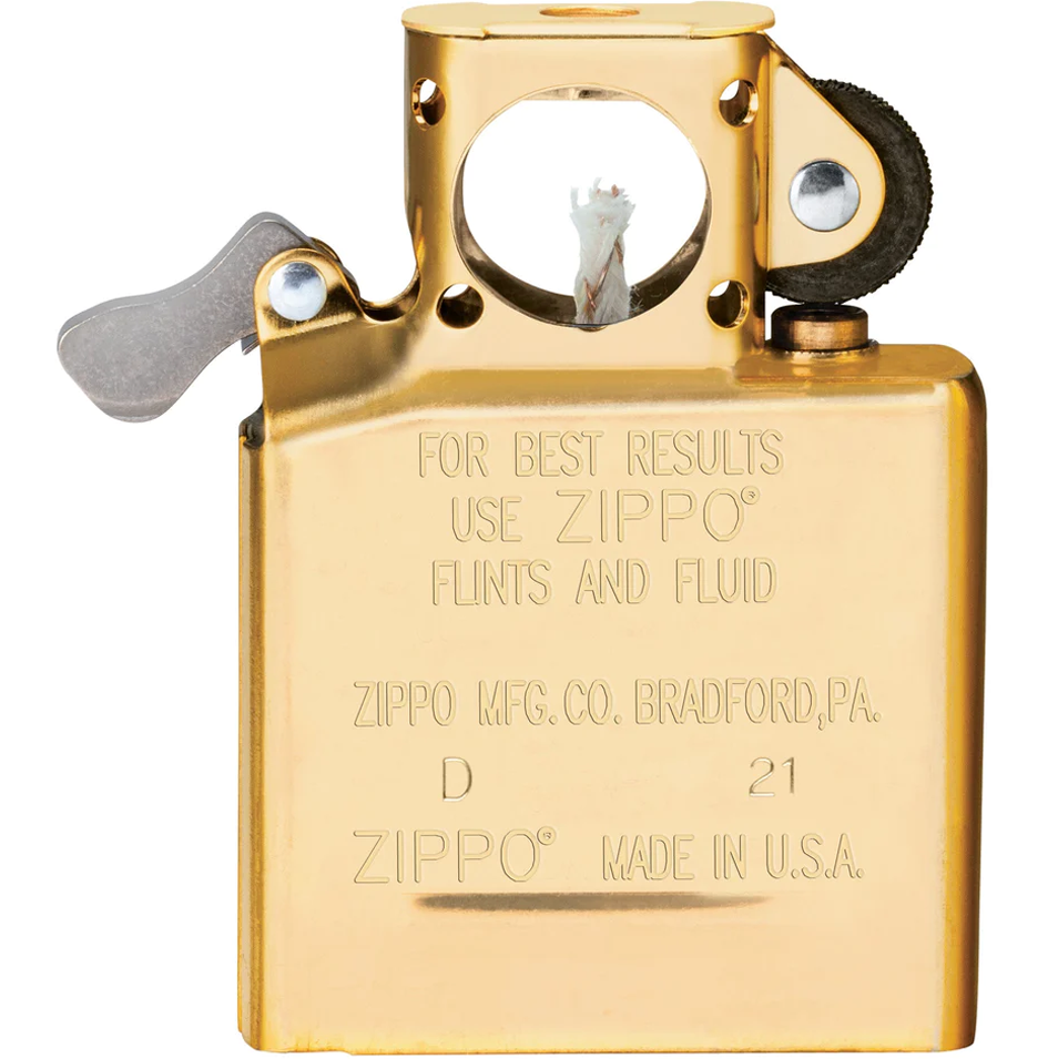 zippo originele genuine goud brass gouden gold flashed pipe pijp insert vervangen binnenwerk replacement windproof benzine