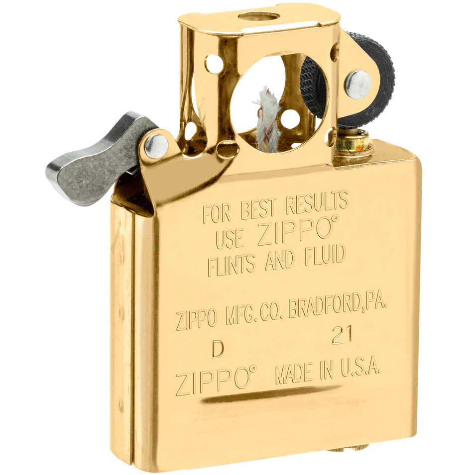 zippo originele genuine goud brass gouden gold flashed pipe pijp insert vervangen binnenwerk replacement windproof benzine