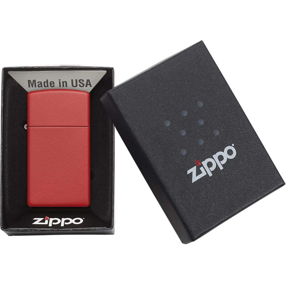 Zippo Red Matte Rood Mat Windproof Classic Slim Aansteker Lighter Origineel Genuine