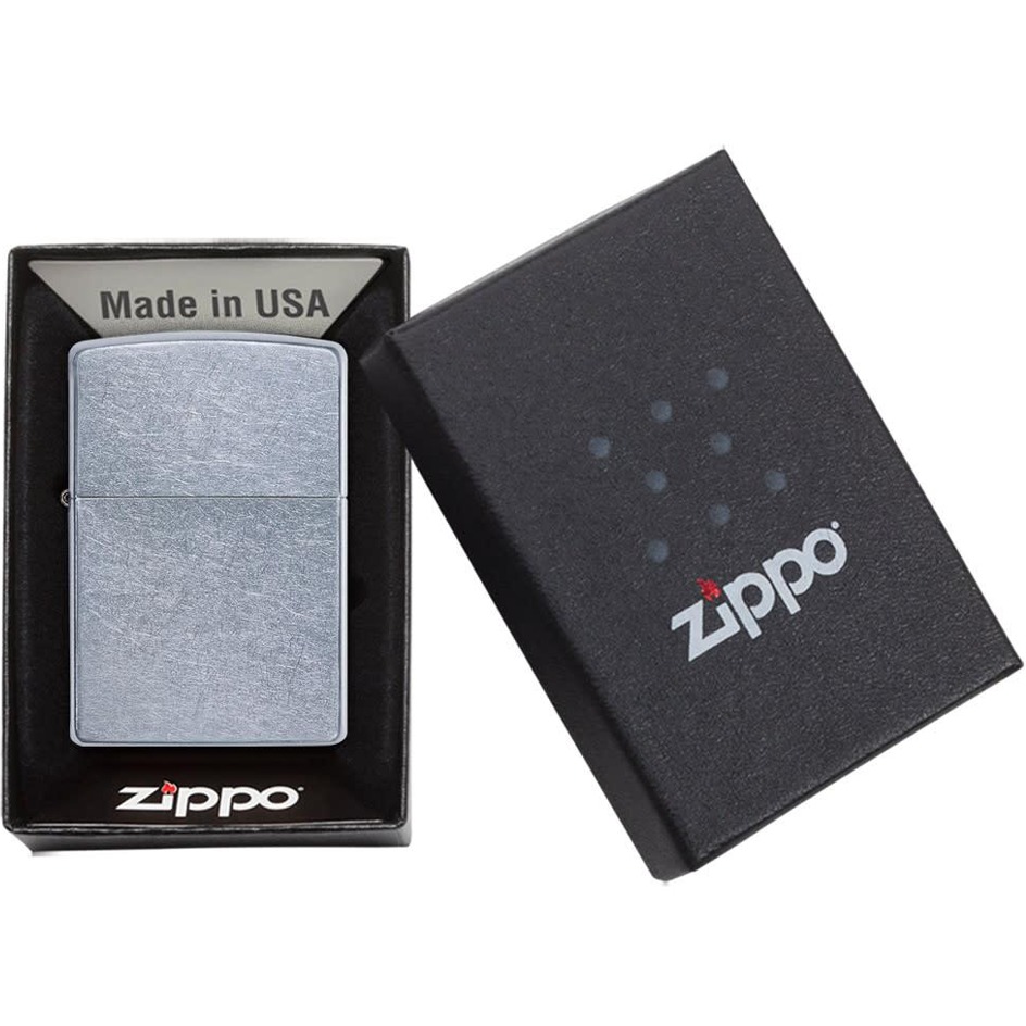 zippo orignineel original genuine windproof aansteker lighter street chrome chroom brushed benzine